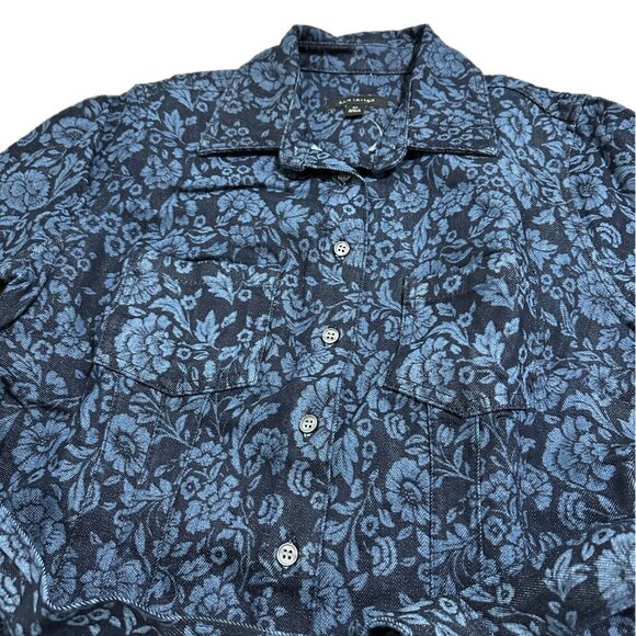 NWT - Ann Taylor Petite Denim Floral Flared Shirt – Size MP - Picture 16 of 16